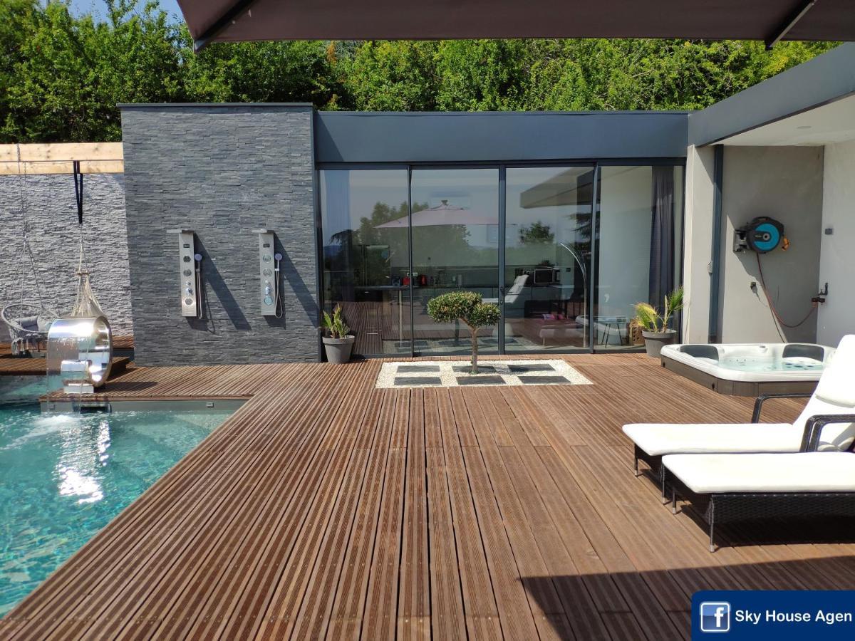 Piscine Chauffee Et Spa Jacuzzi Privatif Terrasse Sans Vis A Vis ,,,Sky House Agen,,, מראה חיצוני תמונה