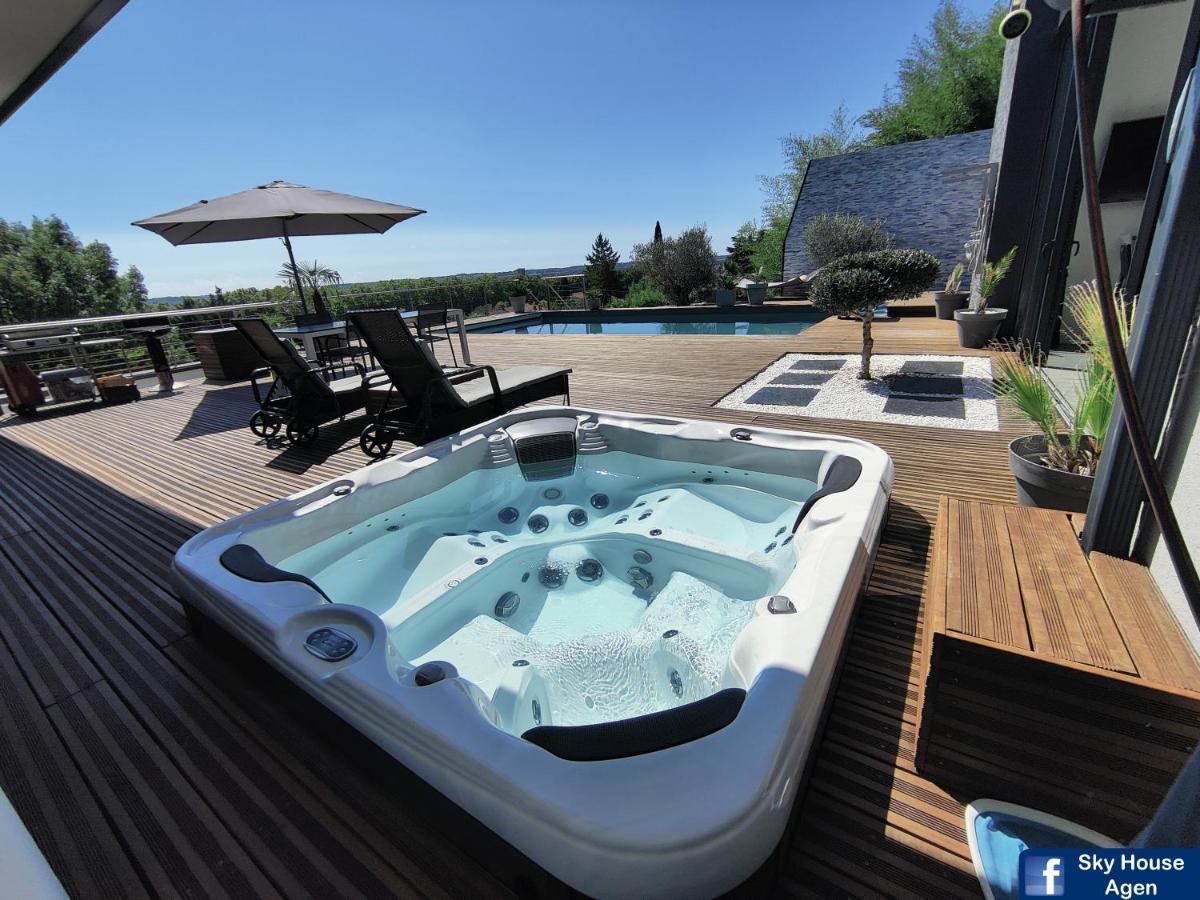 Piscine Chauffee Et Spa Jacuzzi Privatif Terrasse Sans Vis A Vis ,,,Sky House Agen,,, מראה חיצוני תמונה